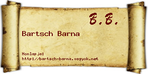 Bartsch Barna névjegykártya